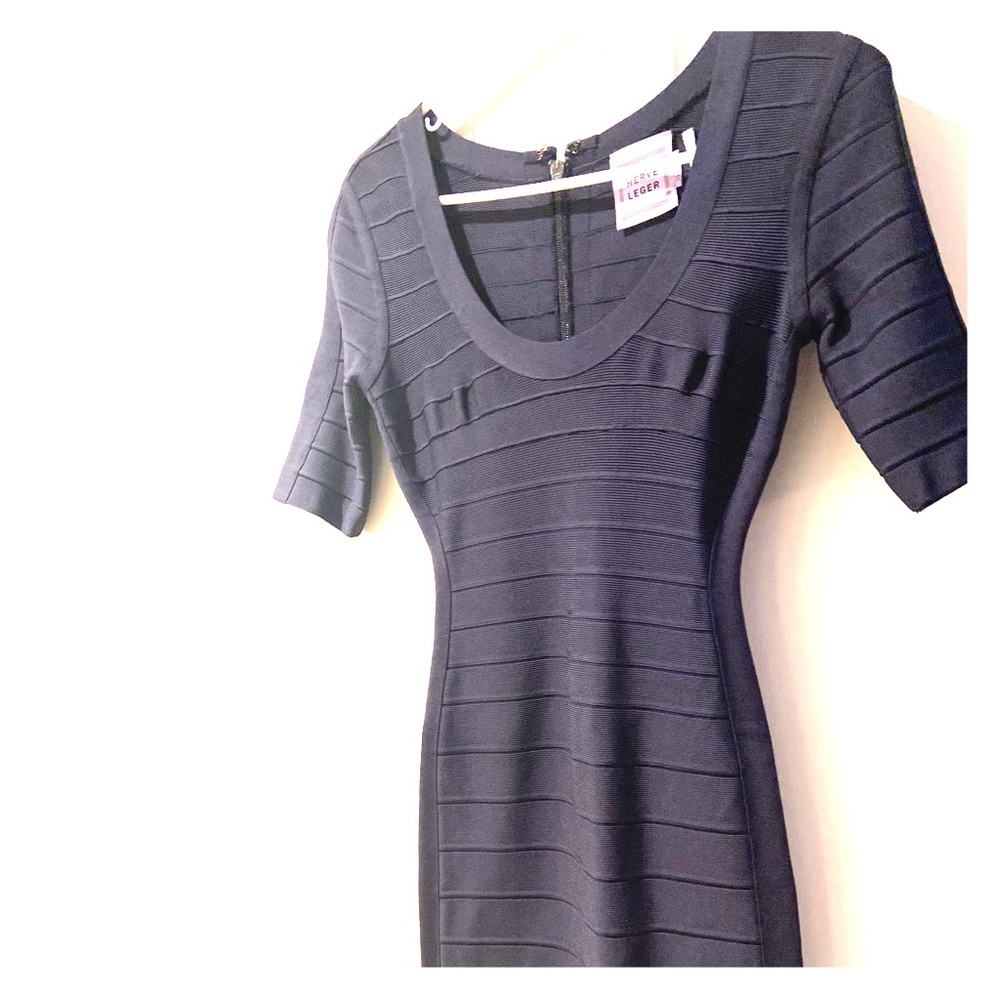 Herve Leger Navy Blue Dress